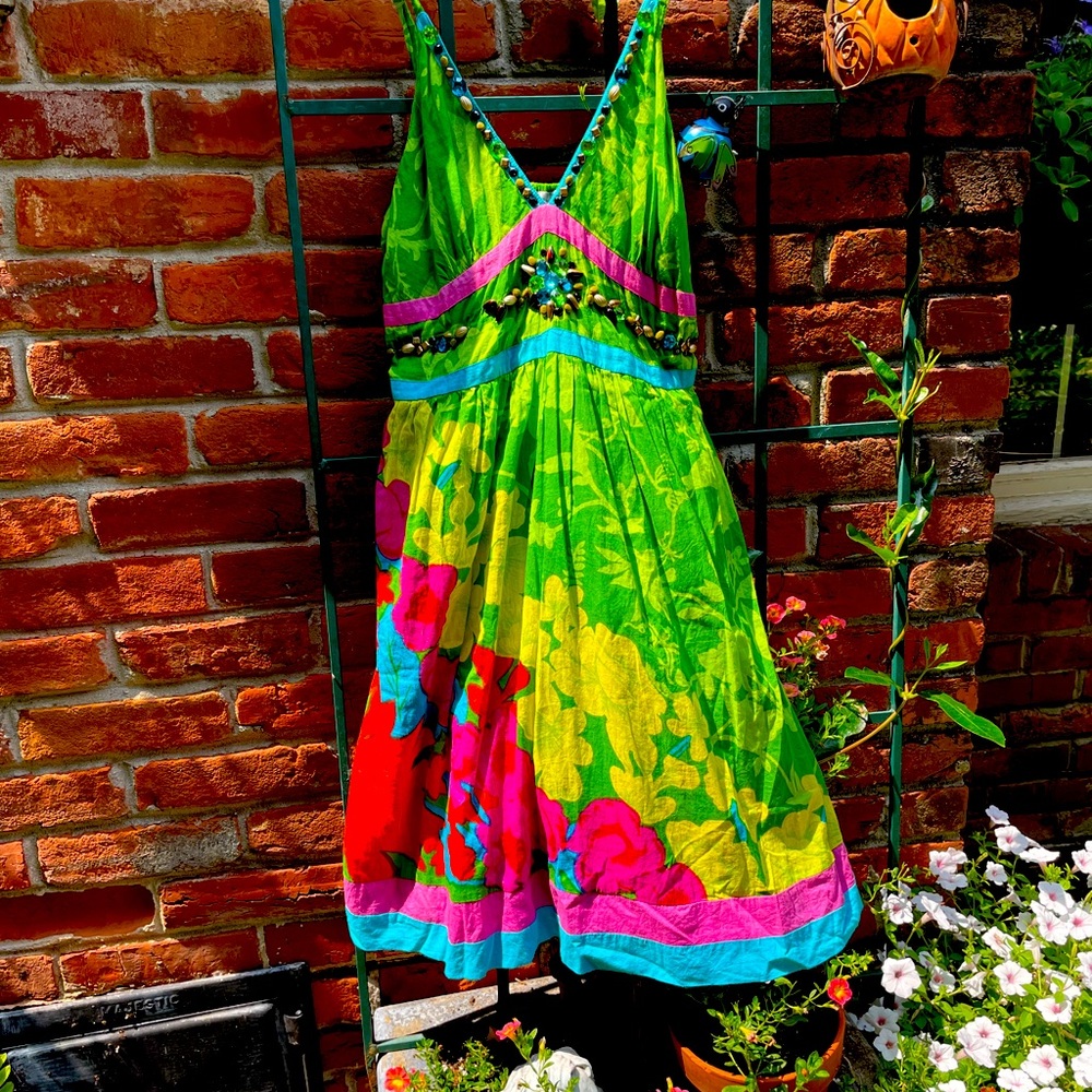 Funky People jeweled floral sundress size M